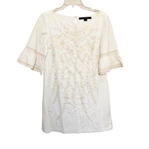 Cynthia Steffe‎ Ivory Floral Embroidered Old Money Wedding Guest Mini Dress Sz 6